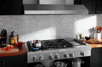 KitchenAid 48'' 6-Burner Commercial-Style Gas Range Top with Griddle - KCGC558JSS - Range Top in Stainless Steel