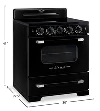 Classic Retro by Unique 30" 3.9 Cu. Ft. Induction Range - Midnight Black - UNQ-30CR IC B | Cuisnière à induction Classic Rétro par Unique de 30 po et de 3,9 pi3 - noir minuit - UNQ-30CR IC B | UNQ30ICB