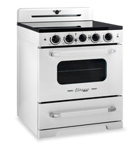 Classic Retro by Unique 30" 3.9 Cu. Ft. Induction Range - Marshmallow White - UNQ-30CR IC W  | Cuisinière à induction Classic Rétro par Unique de 30 po et de 3,9 pi3 - blanc guimauve - UNQ-30CR IC W  | UNQ30ICW