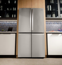 GE Profile 36" 28.4 Cu. Ft. French-Door Refrigerator - Fingerprint Resistant Stainless Steel - PAD28BYTFS | Réfrigérateur GE de 28,4 pi3 et de 36 po à portes françaises - acier inoxydable résistant aux traces de doigts - PAD28BYTFS