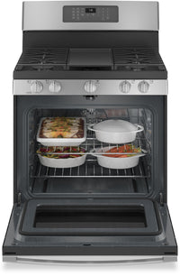 GE 5.0 Cu. Ft. Freestanding Gas Range with No-Preheat Air Fry - JCGB735SPSS