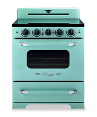 Classic Retro by Unique 30" 3.9 Cu. Ft. Induction Range - Ocean Mist Turquoise - UNQ-30CR IC T | Cuisinière à induction Classic Rétro par Unique de 30 po et de 3,9 pi3 - turquoise brume marine - UNQ-30CR IC T | UNQ30ICT