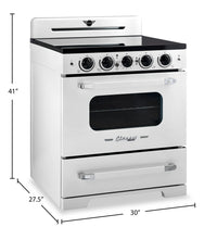 Classic Retro by Unique 30" 3.9 Cu. Ft. Induction Range - Marshmallow White - UNQ-30CR IC W  | Cuisinière à induction Classic Rétro par Unique de 30 po et de 3,9 pi3 - blanc guimauve - UNQ-30CR IC W  | UNQ30ICW