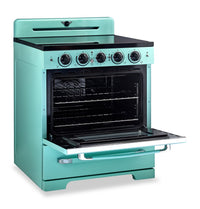 Classic Retro by Unique 30" 3.9 Cu. Ft. Induction Range - Ocean Mist Turquoise - UNQ-30CR IC T | Cuisinière à induction Classic Rétro par Unique de 30 po et de 3,9 pi3 - turquoise brume marine - UNQ-30CR IC T | UNQ30ICT