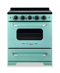 Classic Retro by Unique 30" 3.9 Cu. Ft. Induction Range - Ocean Mist Turquoise - UNQ-30CR IC T | Cuisinière à induction Classic Rétro par Unique de 30 po et de 3,9 pi3 - turquoise brume marine - UNQ-30CR IC T | UNQ30ICT