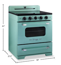 Classic Retro by Unique 30" 3.9 Cu. Ft. Induction Range - Ocean Mist Turquoise - UNQ-30CR IC T | Cuisinière à induction Classic Rétro par Unique de 30 po et de 3,9 pi3 - turquoise brume marine - UNQ-30CR IC T | UNQ30ICT