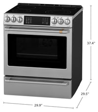 Café 30" 5.7 Cu. Ft. Electric Range with Dynamic Bake - Stainless Steel - CRS70XAWCS1  | Cuisinière électrique Café de 5,7 pi3 et de 30 po avec cuisson dynamique - acier inoxydable - CRS70XAWCS1  | CRS70XA1