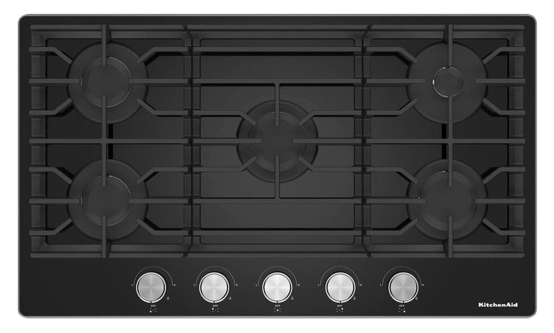 KitchenAid 36" Gas-on-Glass Cooktop - KCGG536PBL | Surface de cuisson à gaz sur vitrocéramique KitchenAid de 36 po – KCGG536PBL | KCGG536P