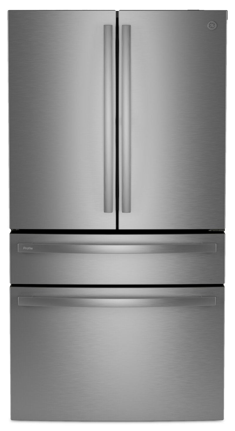 GE 36” 28.7 Cu. Ft. French-Door Refrigerator - Fingerprint Resistant Stainless Steel - PGE29BYTFS | Réfrigérateur GE de 28,7 pi3 et de 36 po à portes françaises - acier inoxydable résistant aux traces de doigts - PGE29BYTFS | PGE29BYS