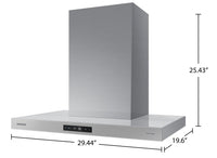 Samsung Bespoke 30" 7 Series Smart Chimney Range Hood - NK30CB700WCGAA