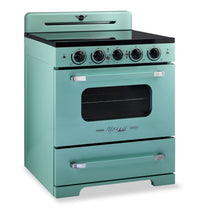Classic Retro by Unique 30" 3.9 Cu. Ft. Induction Range - Ocean Mist Turquoise - UNQ-30CR IC T | Cuisinière à induction Classic Rétro par Unique de 30 po et de 3,9 pi3 - turquoise brume marine - UNQ-30CR IC T | UNQ30ICT