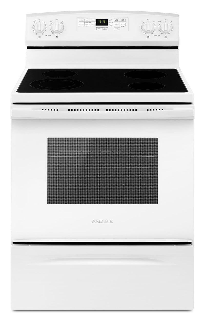 Amana 4.8 Cu. Ft. Freestanding Electric Range with Self-Clean – YAER6603SFW|Cuisinière électrique amovible Amana de 4,8 pi3 avec autonettoyage – YAER6603SFW|YAER660W