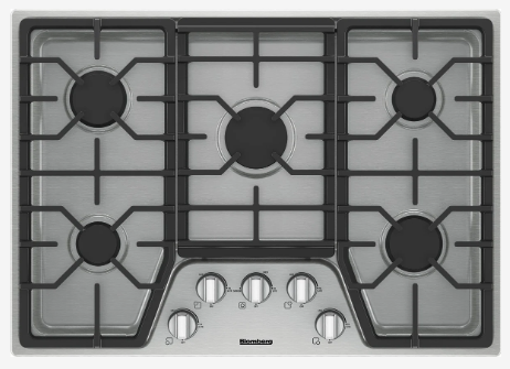 30" 5 Burner Built-In Gas Cooktop, Front Controls