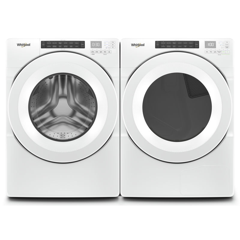 Whirlpool 5.0 Cu. Ft. Front-Load Washer and 7.4 Cu. Ft. Front-Load Dryer - White - Laundry Set in White