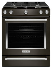 KitchenAid 5.8 Cu. Ft. 5-Burner Gas Convection Range – KSGG700EBS - Gas Range in Black Stainless Steel