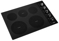 Whirlpool 30" Electric Ceramic Glass Cooktop with Two Dual Radiant Elements - WCE77US0HB - Electric Cooktop in Black