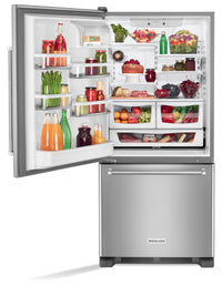 KitchenAid 19 Cu. Ft. Bottom-Mount Refrigerator with Left Door Swing- Stainless Steel - Refrigerator in Stainless Steel
