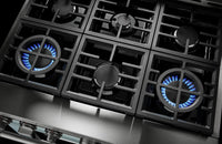 KitchenAid 36'' Smart Commercial-Style Dual Fuel Range - KFDC506JMB - Dual Fuel Range in Misty Blue