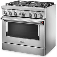 KitchenAid 36'' Smart Commercial-Style Dual Fuel Range - KFDC506JSS - Dual Fuel Range in Stainless Steel