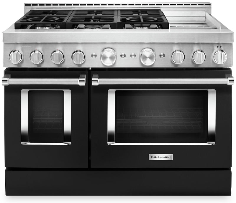 KitchenAid 48" Smart Commercial-Style Gas Range with Griddle - KFGC558JBK