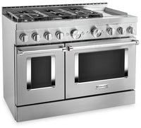 KitchenAid 48" Smart Commercial-Style Gas Range with Griddle - KFGC558JSS