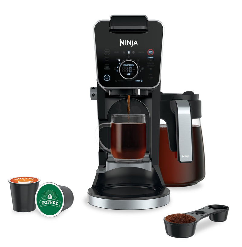 Ninja DualBrew Pro Specialty Coffee System, Single-Serve, Pod and 12-Cup Drip Coffee Maker - CFP301C  | Système d’infusion de spécialité DualBrew Pro de Ninja, portion individuelle, capsule et cafetière filtre de 12 tasses - CFP301C  | NJCFP301