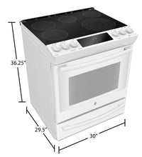 GE Profile 6.3 Cu. Ft. Slide-In 5-Element Smooth-Top Electric Range – PCS940DMWW