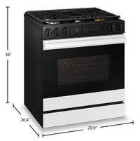 Samsung 6 Cu. Ft. Smart Gas Slide In Range with Oven Camera - White Glass - NSG6DB870012AA | Cuisinière intelligente à gaz encastrée Samsung de 6 pi³ avec caméra de four - verre blanc - NSG6DB8…