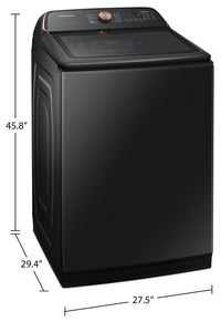 Samsung 6.2 Cu. Ft. Top-Load High-Efficiency Washer - Black Stainless Steel - WA54CG7550AVA4 | Laveuse haute efficacité Samsung à chargement par le haut de 6,2 pi³ - acier inoxydable noir - WA54C…