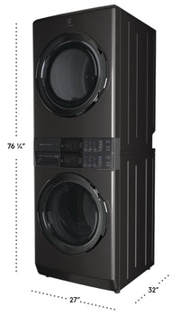 Electrolux 5.2/8.0 Cu. Ft. Front-Load Steam Laundry Tower - Titanium - ELTE760CAT | Tour de buanderie Laundry TowerMC à la vapeur Electrolux à chargement frontal de 5,2/8,0 pi³ - titan…