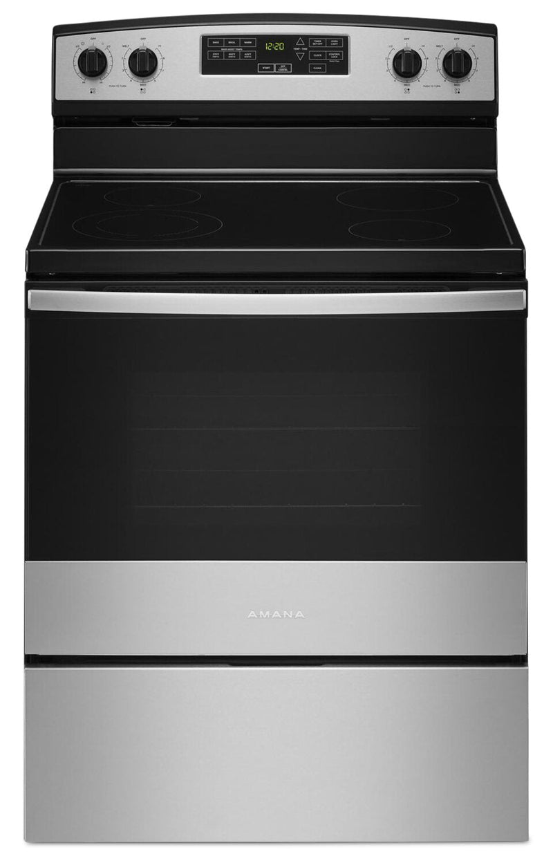 Amana 4.8 Cu. Ft. Electric Range with Self-Clean - Stainless Steel - YAER6603SMS | Cuisinière électrique Amana de 4,8 pi³ avec autonettoyage - acier inoxydable - YAER6603SMS