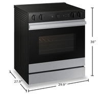 Samsung 6.3 Cu. Ft. Smart Electric Slide In Range with Air Fry and Air Sous Vide - Stainless Steel -… | Cuisinière intelligente électrique encastrée Samsung de 6,3 pi³ avec friture à air et Air Sous Vide …