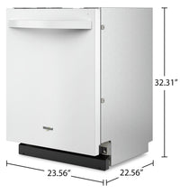 Whirlpool 24" 44 dBA Built-In Top-Control Dishwasher - White - WDT550SAPW | Lave-vaisselle encastré Whirlpool de 24 po et de 44 dBA avec commandes sur le dessus - blanc - WDT55…