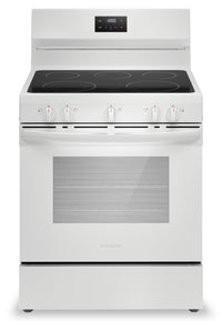 Frigidaire 5.3 Cu. Ft. Electric Range With Quick Boil Element and Five-Element Cooktop - White - FCR… | Cuisinière électrique Frigidaire de 5,3 pi³ avec élément à ébullition rapide et surface de cuisson à…