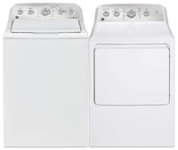 GE 4.9 Cu. Ft. Top Load Washer and 7.2 Cu. Ft. Gas Dryer – White 