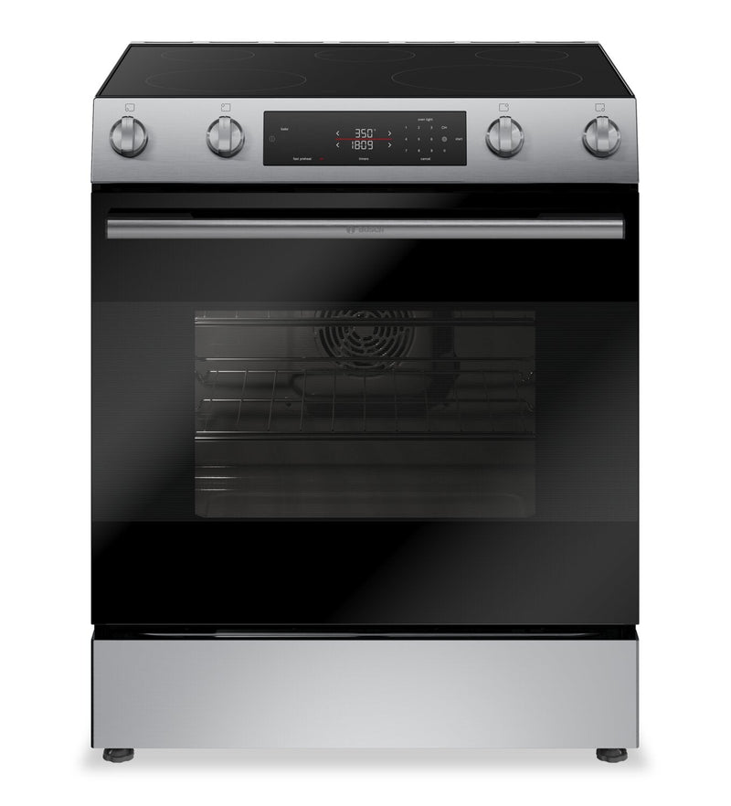 Bosch 30" 5.8 Cu. Ft. 100 Series Electric Range with Rapid Preheat and Air Fry - Stainless Steel - HEF1050MC | Cuisinière électrique Bosch série 100 de 5,8 pi3 et de 30 po avec préchauffage rapide et friture à air - acier inoxydable - HEF1050MC | HEF105MC