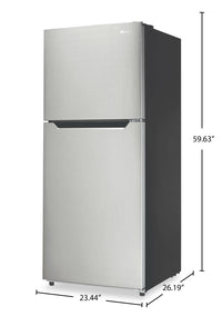 Danby 23.4" 10.1 Cu. Ft. Top-Mount Refrigerator - Stainless Steel - DFF101B1BSLDB | Réfrigérateur Danby de 10,1 pi³ et de 23,4 po à congélateur supérieur - acier inoxydable - DFF101B1BSLDB | DFF101DB