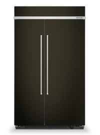 KitchenAid 48" 30 Cu. Ft. Side-by-Side Refrigerator - Black Stainless Steel PrintShield™ - KBSN708MB… | Réfrigérateur KitchenAid de 30 pi³ et de 48 po à compartiments juxtaposés - acier inoxydable noir av…