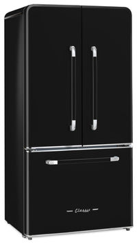 Classic Retro by Unique 36" 21.4 Cu. Ft. Counter-Depth Refrigerator - Midnight Black - UGP-595L B AC | Réfrigérateur Classic Rétro par Unique de 36 po et de 21,4 pi3 de profondeur comptoir - noir minuit - UGP-595L B AC | U595LBAC