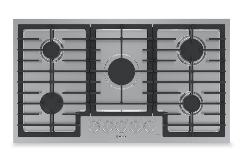 Bosch 36" 500 Series Gas Cooktop with OpsiSim® Burner - NGM5659UC | Surface de cuisson à gaz Bosch de série 500 de 36 po avec brûleur OptiSimMD - NGM5659UC | NGM565UC