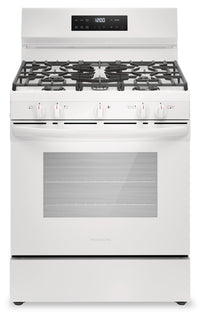 Frigidaire 5.1 Cu. Ft. Gas Range With Quick Preheat and Five Burner Cooktop - White - FCRG3062AW | Cuisinière à gaz Frigidaire de 5,1 pi³ avec préchauffage rapide et surface de cuisson à 5 brûleurs -…