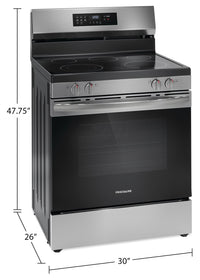 Frigidaire 5.3 Cu. Ft. Electric Range With Air Fry and Convection Bake - Stainless Steel - FCRE308CA… | Cuisinière électrique Frigidaire de 5,3 pi³ avec friture à air et cuisson par convection - acier ino…