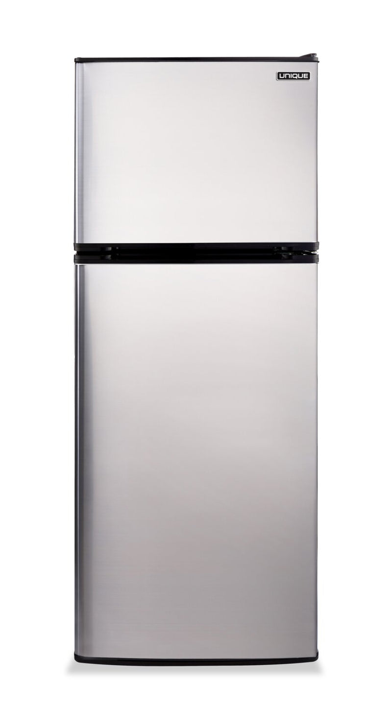 Off-Grid by Unique 10.3 Cu. Ft. Solar-Powered 12/24 DC Top-Mount Refrigerator - Stainless Steel - UGP-290LSS | Réfrigérateur solaire Off-Grid de Unique de 10,3 pi3 et de 12/24 CC à congélateur supérieur - acier inoxydable - UGP-290LSS | UGP290LS