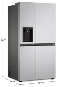 LG 36" 23 Cu. Ft. Side-by-Side Counter-Depth Refrigerator - Platinum Silver - LS23C4230V | Réfrigérateur LG de 23 pi³ et de 36 po de profondeur comptoir à compartiments juxtaposés - argenté p…