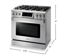 Thor Kitchen 6 Cu. Ft. Tilt Panel Professional Gas Range - TRG3601 | Cuisinière professionnelle à gaz Thor Kitchen de 6 pi³ à panneau inclinable - TRG3601 | TRG3601S