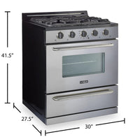 Classic Off-Grid by Unique 30" 3.9 Cu. Ft. Propane Range with Battery Ignition - UGP-30G OF2 S/S  | Cuisinière au gaz propane hors réseau classique Unique de 30 po et de 3,9 pi3 avec allumage à pile - UGP-30G OF2 S/S  | UGP30GSS