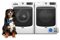 Maytag 5.8 Cu. Ft. Pet Pro Smart Front-Load Washer and 7.4 Cu. Ft. Electric Dryer - White | Laveuse intelligente à chargement frontal Pet Pro de 5,8 pi³ et sécheuse électrique de 7,4 pi³ de Maytag – blanches | MAFL702W