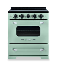 Classic Retro by Unique 30" 3.9 Cu. Ft. Induction Range - Summer Mint Green - UNQ-30CR IC LG | Cuisinière à induction Classic Rétro par Unique de 30 po et de 3,9 pi3 - vert menthe estival - UNQ-30CR IC LG | UNQ30ICG