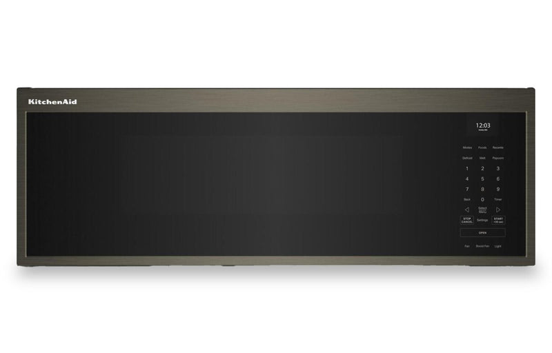 KitchenAid 1.1 Cu. Ft. Smart Low-Profile Over-the-Range Microwave - Black Stainless Steel - YKMML550RBS | Four à micro-ondes à hotte intégrée intelligent à profil bas KitchenAid de 1,1 pi3 - acier inoxydable noir - YKMML550RBS | YKMML5BS