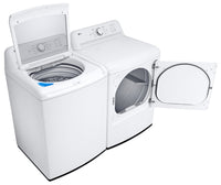 LG 4.8 Cu. Ft. Top-Load Washer with 4-Way Agitator and 7.3 Cu. Ft. Electric Dryer | Laveuse à chargement par le haut de 4,8 pi³ avec agitateur à 4 directions et sécheuse électrique de 7,3 pi³ de LG | LGTL6105